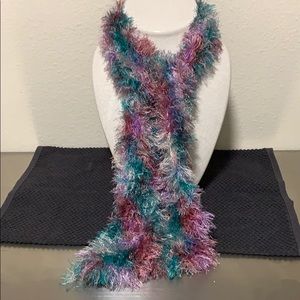 Multicolor fringe mini scarf